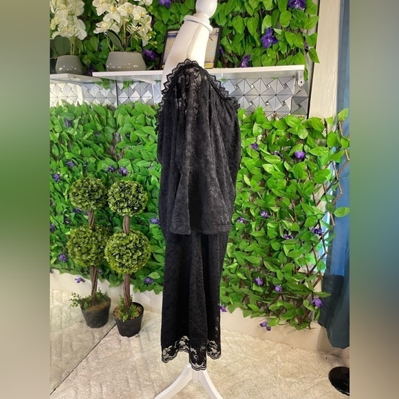 NWT Pinup 24W Off The Shoulder Lace Cocktail Short Dress Bell Sleeve Black - Picture 7 of 15